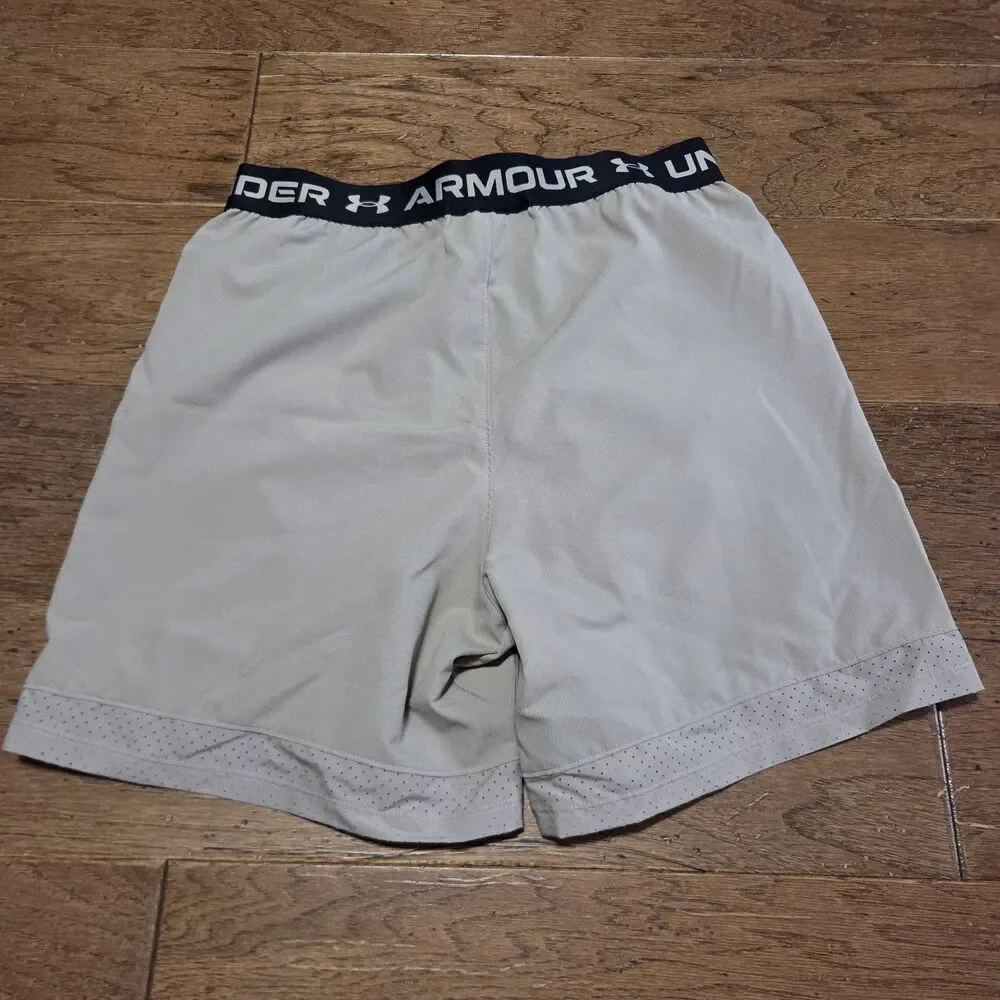 Under Armour UA Vanish Woven Men's Beige Fitted Athletic Shorts 6in M